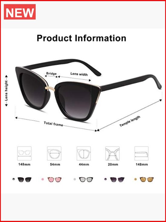 Cat Eye Sunglasses UV400 Protection Polycarbonate Lenses main image 5